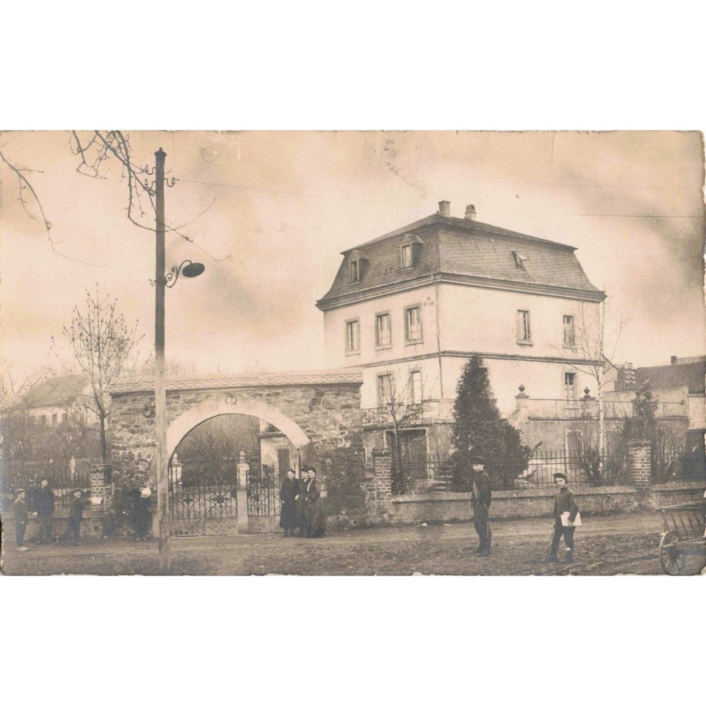 RPPC c1910 Estate Mansion Stone Archway Gate Street Scene Real Photo Postcard